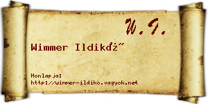 Wimmer Ildikó névjegykártya